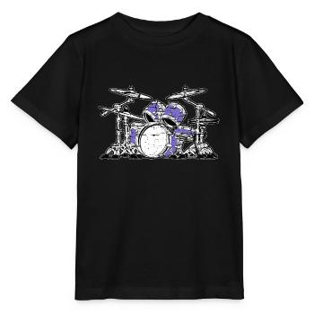 batterie - T-shirt bio MINI CREATOR Stanley/Stella Enfant - noir - Devant - Mikhail (115cm)