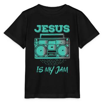 Jésus - Jésus est ma confiture - T-shirt bio MINI CREATOR Stanley/Stella Enfant - noir - Devant - Mikhail (115cm)