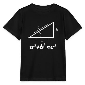 Cadeau de théorème de Pythagore pour un nerd de professeur de mathématiques - T-shirt bio MINI CREATOR Stanley/Stella Enfant - noir - Devant - Mikhail (115cm)