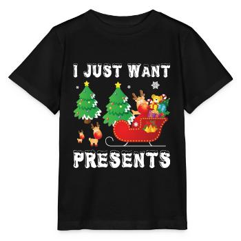 Merry Christmas Christmas Christmas Present - Stanley/Stella MINI CREATOR Kids’ T-Shirt - black - Front - Mikhail (115cm)
