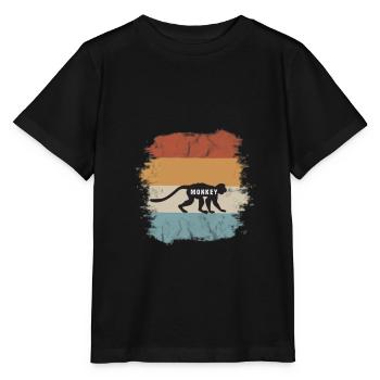 Retro Monkey Vintage Safari Africa - Stanley/Stella MINI CREATOR Kids’ T-Shirt - black - Front - Mikhail (115cm)