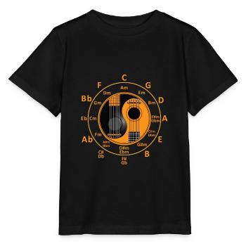 Guitar Quintenzirkel Chords Gift - Stanley/Stella MINI CREATOR Kids’ T-Shirt - black - Front - Mikhail (115cm)