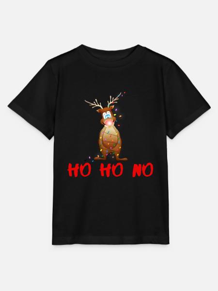 HO HO NO Rentier Rudolf mit der roten Nase - Stanley/Stella T-shirt MINI CREATOR til børn - sort