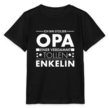 Stolzer Opa tolle Enkelin Geschenk - Stanley/Stella Kinder T-Shirt MINI CREATOR  - Schwarz - Vorne - Mikhail (115cm)