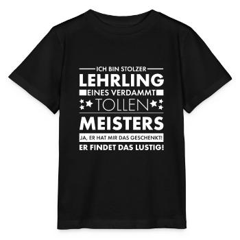 Lustiger Ich bin stolzer Lehrling Spruch - Stanley/Stella Kinder T-Shirt MINI CREATOR  - Schwarz - Vorne - Mikhail (115cm)