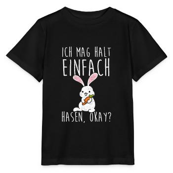 Ich mag halt einfach Hasen - Stanley/Stella Kinder T-Shirt MINI CREATOR  - Schwarz - Vorne - Mikhail (115cm)
