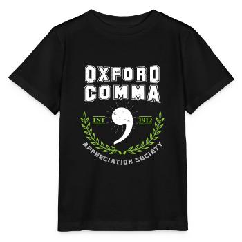 Oxford Comma Appreciation Society Grammar Police - Stanley/Stella Kinder T-Shirt MINI CREATOR  - Schwarz - Vorne - Mikhail (115cm)