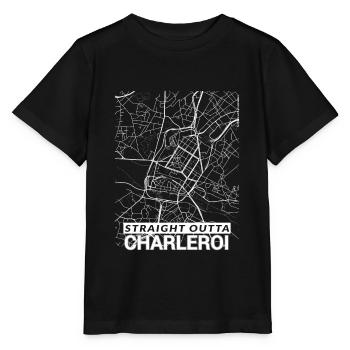 Straight Outta Charleroi Zentrum Stadtplan - Stanley/Stella Kinder T-Shirt MINI CREATOR  - Schwarz - Vorne - Mikhail (115cm)