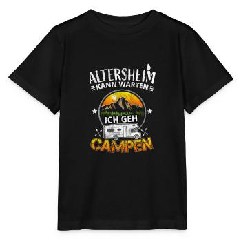 Das Altersheim kann warten ich gehe campen OPA - Stanley/Stella Kinder T-Shirt MINI CREATOR  - Schwarz - Vorne - Mikhail (115cm)
