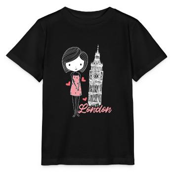 Londres - T-shirt bio MINI CREATOR Stanley/Stella Enfant - noir - Devant - Mikhail (115cm)