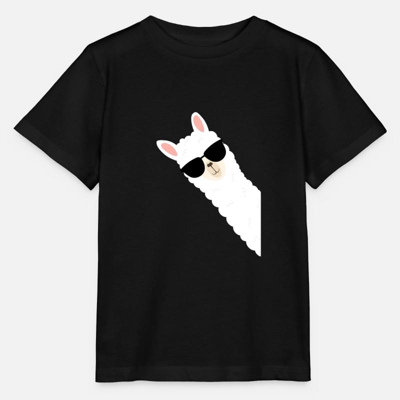 Alpaga cool avec des lunettes de soleil - T-shirt bio MINI CREATOR Stanley/Stella Enfant - noir