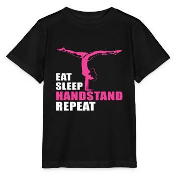 Mangez le sommeil avec le poirier et répétez le cadeau de gymnastique - T-shirt bio MINI CREATOR Stanley/Stella Enfant - noir - Devant - Mikhail (115cm)