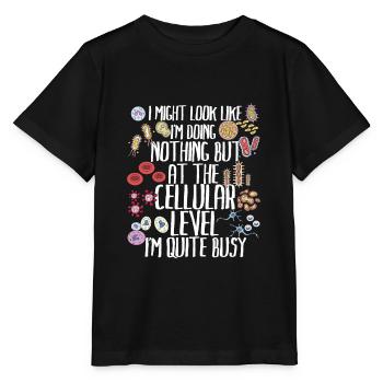 BIOLOGY: Cellular Level - Stanley/Stella MINI CREATOR Kids’ T-Shirt - black - Front - Mikhail (115cm)