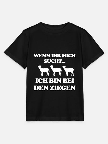 Wenn ihr mich sucht ich bin bei den Ziegen - Stanley/Stella Kinder T-Shirt MINI CREATOR - Schwarz
