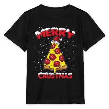 MERRY CRUSTMAS Pizza Lovers Pizzeria Salami - T-shirt bio MINI CREATOR Stanley/Stella Enfant - noir - Devant - Mikhail (115cm)