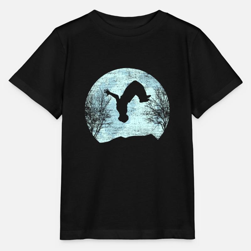 Parkour Freeruning Backflip Mond Aktrobatik - Stanley/Stella Kinder T-Shirt MINI CREATOR - Schwarz