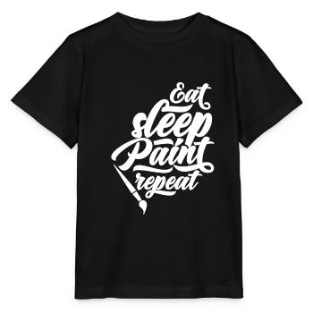 Manger, dormir, peindre, répéter, peintre - T-shirt bio MINI CREATOR Stanley/Stella Enfant - noir - Devant - Mikhail (115cm)