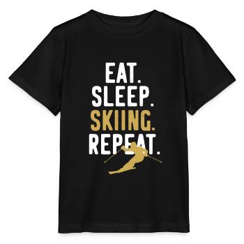Ski Ski Holiday Ski Repeat - Stanley/Stella MINI CREATOR Kids’ T-Shirt - black - Front - Mikhail (115cm)