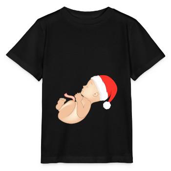 Noël grossesse enceinte ventre de bébé - T-shirt bio MINI CREATOR Stanley/Stella Enfant - noir - Devant - Mikhail (115cm)