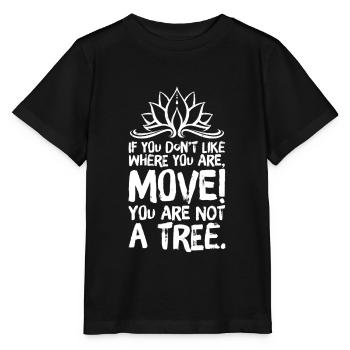 Yoga Méditation Spiritualité Arbre Blanc - T-shirt bio MINI CREATOR Stanley/Stella Enfant - noir - Devant - Mikhail (115cm)