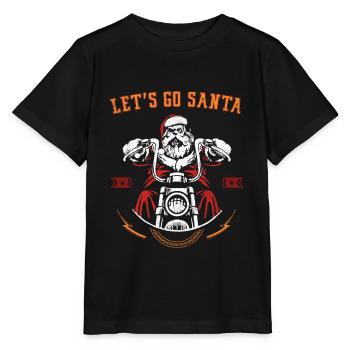 Biker Santa Claus I Weihnachtsmann auf Motorrad - Stanley/Stella Kinder T-Shirt MINI CREATOR  - Schwarz - Vorne - Mikhail (115cm)
