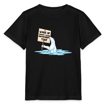 Eisbär und Menschen vom Aussterben bedroht Klima - Stanley/Stella Kinder T-Shirt MINI CREATOR  - Schwarz - Vorne - Mikhail (115cm)