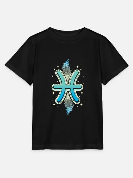 Sternzeichen Fisch - Stanley/Stella Kinder T-Shirt MINI CREATOR  - Schwarz