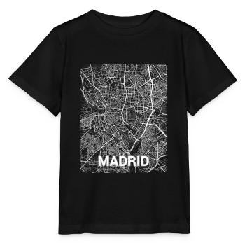 Madrid Zentrum Stadtplan und Straßen - Stanley/Stella Kinder T-Shirt MINI CREATOR  - Schwarz - Vorne - Mikhail (115cm)
