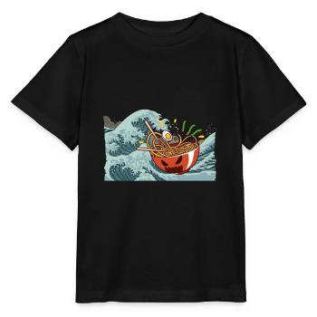 Vague Ramen Kanagawa - T-shirt bio MINI CREATOR Stanley/Stella Enfant - noir - Devant - Mikhail (115cm)