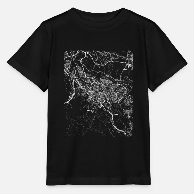 Plan et rues de la ville de Bilbao - T-shirt bio MINI CREATOR Stanley/Stella Enfant - noir