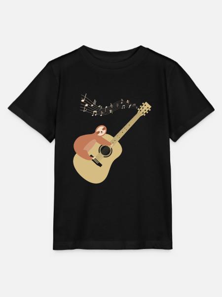 Konzertgitarre Faultier Musik Klassische Gitarre - Stanley/Stella Kinder T-Shirt MINI CREATOR  - Schwarz