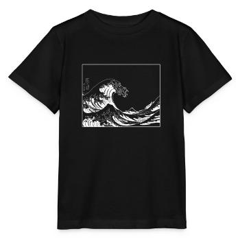 La grande vague avant l’illustration de Kanagawa - T-shirt bio MINI CREATOR Stanley/Stella Enfant - noir - Devant - Mikhail (115cm)