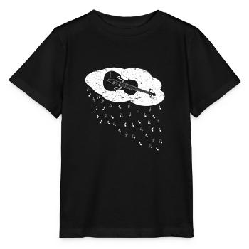 Violon pluie nuage pluies notes de musique - T-shirt bio MINI CREATOR Stanley/Stella Enfant - noir - Devant - Mikhail (115cm)