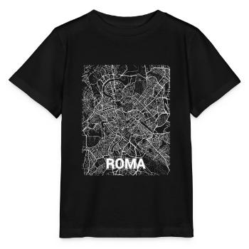 Rom Zentrum Stadtplan und Straßen - Stanley/Stella Kinder T-Shirt MINI CREATOR  - Schwarz - Vorne - Mikhail (115cm)