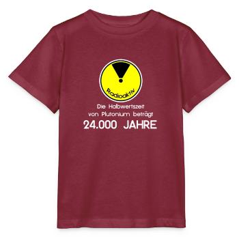 planetcontest | RADIOACTIVE | ENVIRONNEMENT ÉCO-DÉCHETS ATOM - T-shirt bio MINI CREATOR Stanley/Stella Enfant - bordeaux - Devant - Kain (125cm)