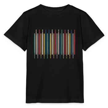 Schlagzeug Drumsticks - Stanley/Stella Kinder T-Shirt MINI CREATOR  - Schwarz - Vorne - Mikhail (115cm)