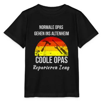 Geschenk Spruch Lustig Opa Handwerker Reparieren - Stanley/Stella Kinder T-Shirt MINI CREATOR  - Schwarz - Vorne - Mikhail (115cm)