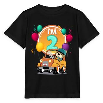 Enfants 2ème anniversaire voiture cadeau deux ans - T-shirt bio MINI CREATOR Stanley/Stella Enfant - noir - Devant - Mikhail (115cm)