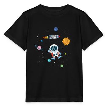Space Weltall Astronaut Planeten Rakete - Stanley/Stella Kinder T-Shirt MINI CREATOR  - Schwarz - Vorne - Mikhail (115cm)