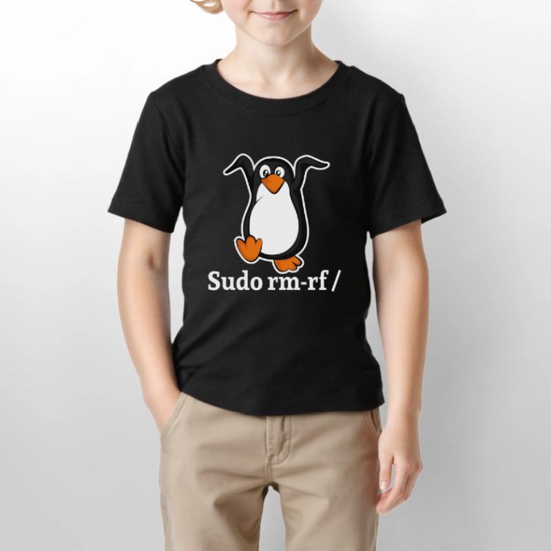 Tux Linux Pingouin Sudo Rm Rf | Computerfreak Hack T-shirt bio MINI CREATOR Stanley/Stella Enfant