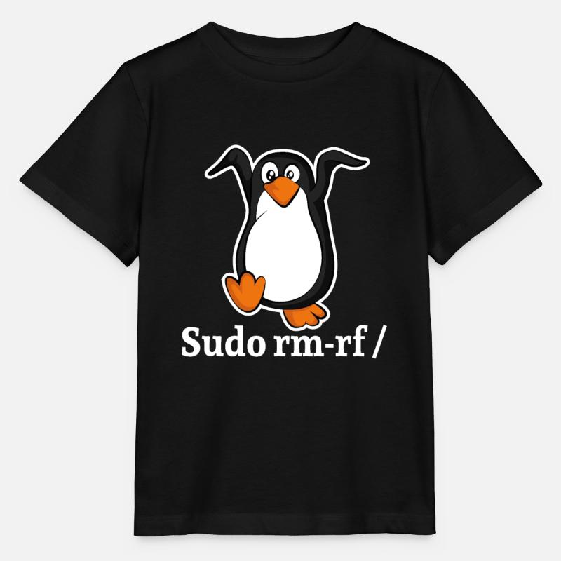 Tux Linux Pinguin Sudo Rm Rf | Computerfreak Hack - Stanley/Stella Kinder T-Shirt MINI CREATOR  - Schwarz