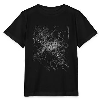Plan et rues de la ville de Tirana - T-shirt bio MINI CREATOR Stanley/Stella Enfant - noir - Devant - Mikhail (115cm)