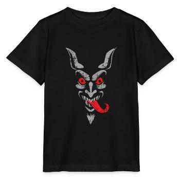 Visage de Krampus - T-shirt bio MINI CREATOR Stanley/Stella Enfant - noir - Devant - Mikhail (115cm)