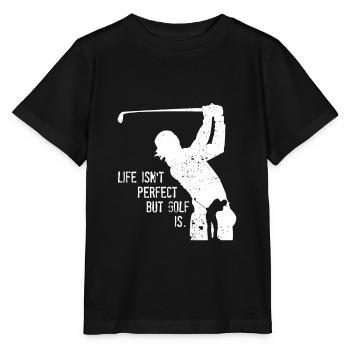 Golfeur golfeur silhouette disant club de golf - T-shirt bio MINI CREATOR Stanley/Stella Enfant - noir - Devant - Mikhail (115cm)