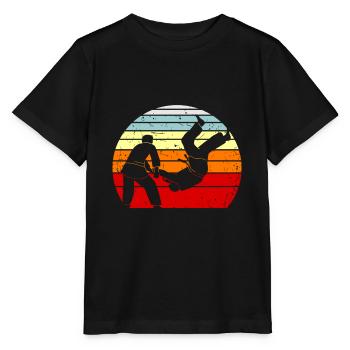 Judo Kampfkunst Kampfsportler - Stanley/Stella Kinder T-Shirt MINI CREATOR  - Schwarz - Vorne - Mikhail (115cm)