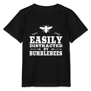 Facilement distrait par les bourdons Drôle de bourdon - T-shirt bio MINI CREATOR Stanley/Stella Enfant - noir - Devant - Mikhail (115cm)