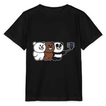 Bärenfamilie Foto - Stanley/Stella Kinder T-Shirt MINI CREATOR  - Schwarz - Vorne - Mikhail (115cm)