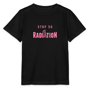 Krebs Mobilfunk Anti 5G Strahlung 5G Gegner - Stanley/Stella Kinder T-Shirt MINI CREATOR  - Schwarz - Vorne - Mikhail (115cm)