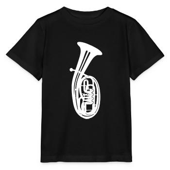 Motif corne ténor - T-shirt bio MINI CREATOR Stanley/Stella Enfant - noir - Devant - Mikhail (115cm)