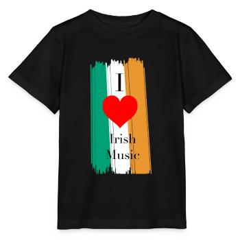 Love Irish Music Ireland heart gift - Stanley/Stella MINI CREATOR Kids’ T-Shirt - black - Front - Mikhail (115cm)
